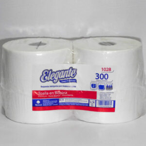 ELEGANTE TOALLA EN ROLLO 2X300 MT. BLANCA