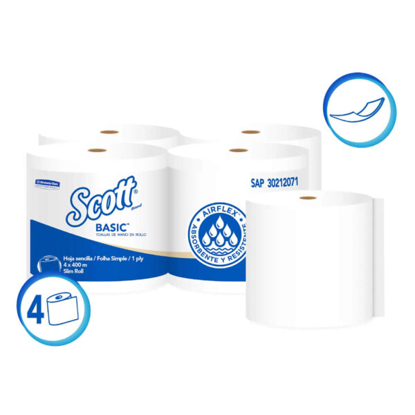 TOALLA SCOTT BASIC EN ROLLOS 4X400M KCP