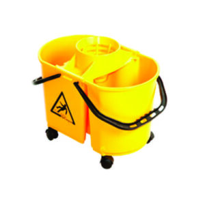 BALDE GEMINI AMARILLO CON ESCURRIDOR Y RUEDA 20 LTS