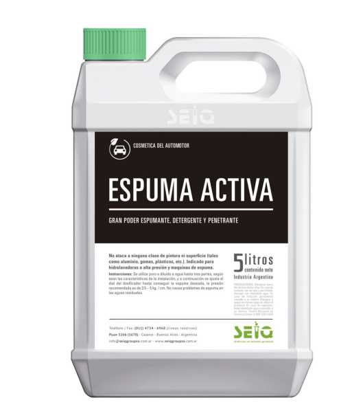 ESPUMA ACTIVA DETERG.X5LT. PH7 (1 EN 3) AUTOMOTOR SEIQ